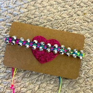 New Super Cool Neon Tiedye Silver Bling Boho Macramé Friendship Bracelet